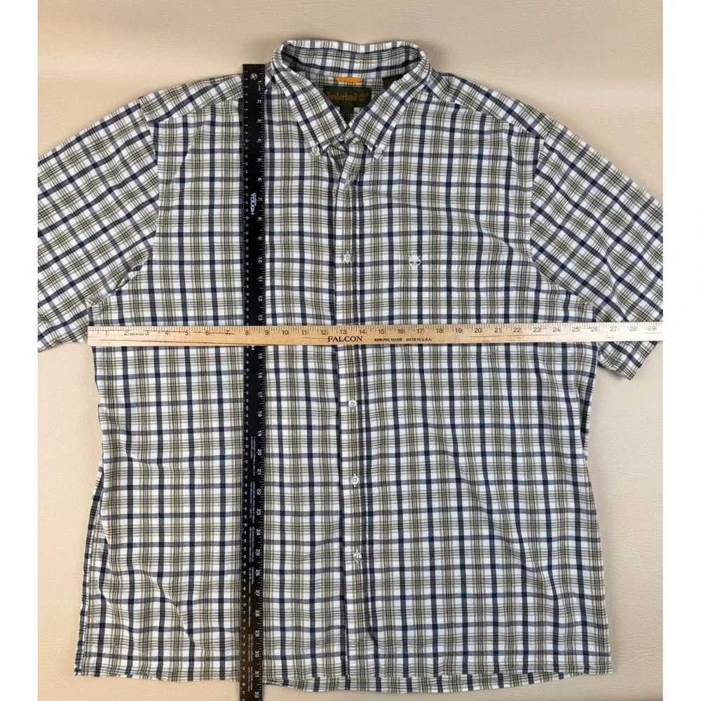 Outdoor Plaid Button Down Shirt Short Sleeve XXL Timberland